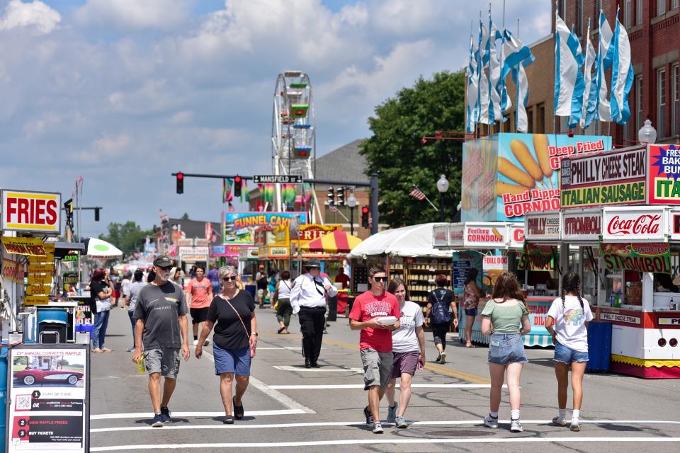 Visitors strolled down Sandusky Avenue in search of their favorite culinary delicacies Thursday during the 2023 Bucyrus Bratwurst Festival.