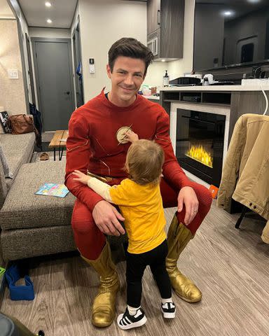 <p>LA Thoma Gustin/Instagram</p> Grant Gustin and his daughter Juniper.