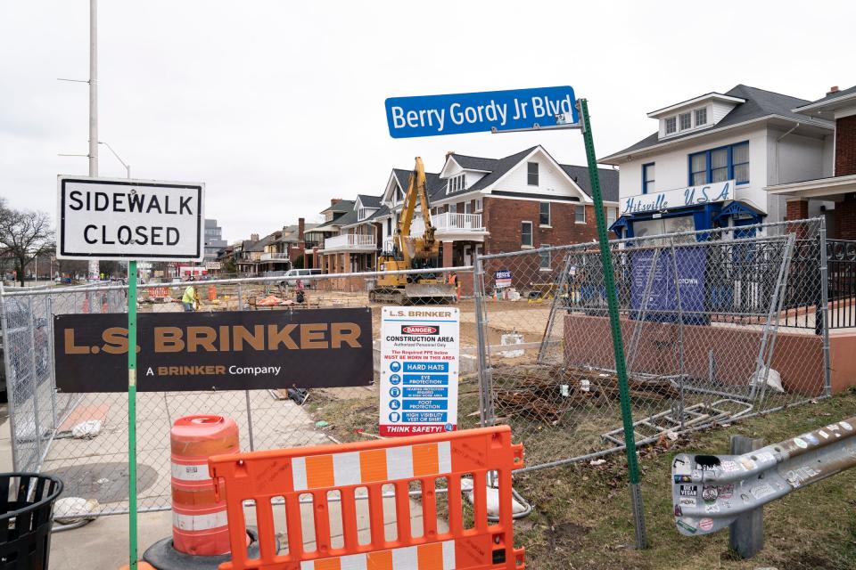 A look at the new construction around the Motown Museum in late March.