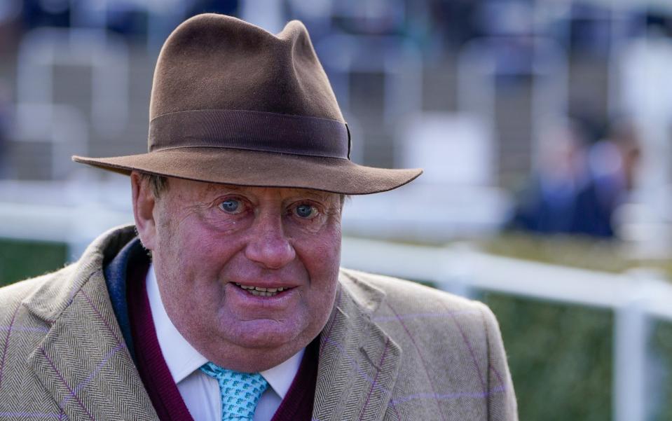 Nicky Henderson arrives during day one of the Cheltenham Festival 2023 at Cheltenham Racecourse - Getty Images/Alan Crowhurst