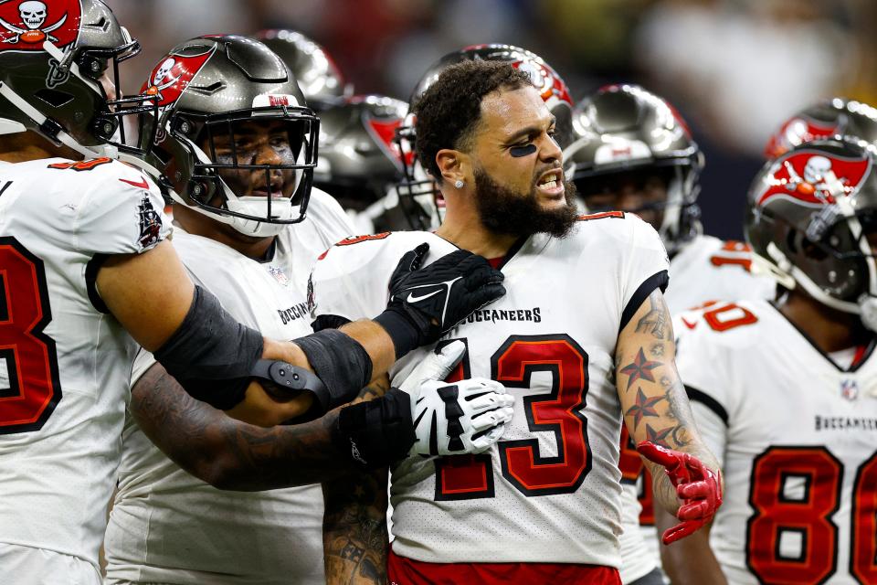Bucs WR Mike Evans was ejected as part of a fourth-quarter brawl Sunday against the Saints.