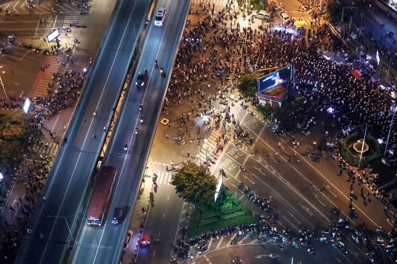 Pro-democracy protesters march to German Embassy in Bangkok