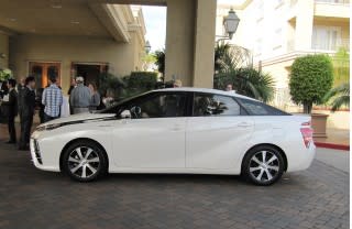 2016 Toyota Mirai hydrogen fuel-cell car, Newport Beach, CA, Nov 2014