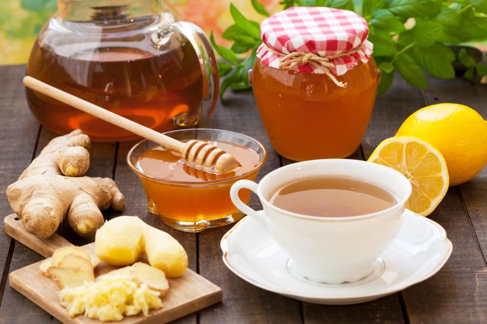 Ginger, lemon and honey tea