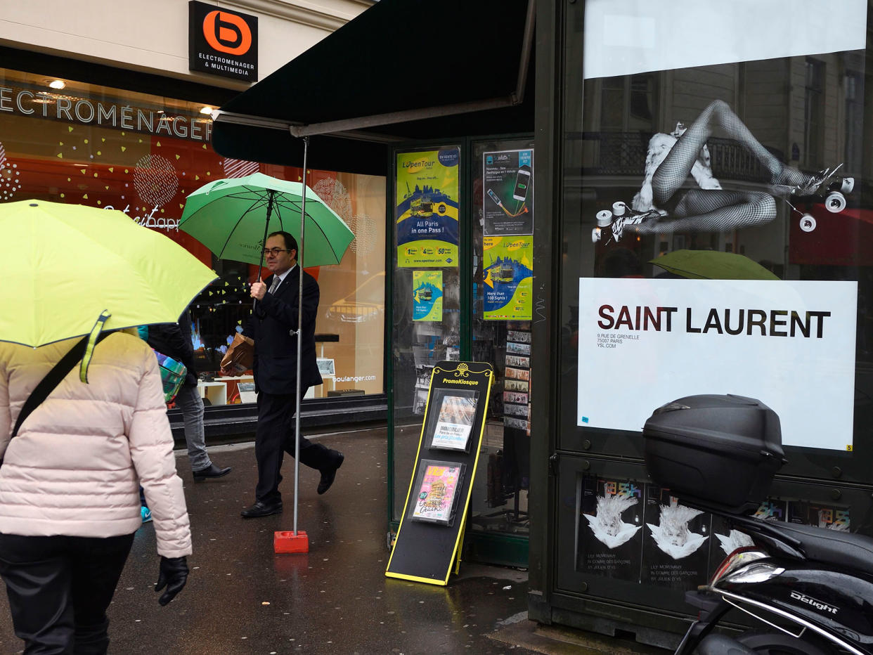 Yves Saint Laurent was ordered to change posters found to be 'degrading' by France's advertising watchdog in March: AFP/Getty Images