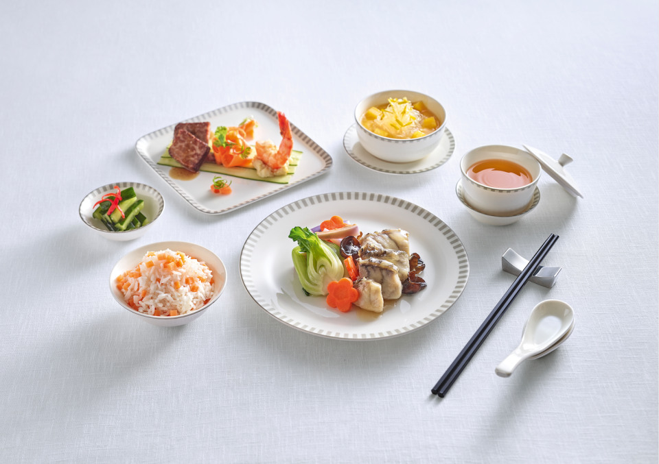 A Singapore Airlines’ Business Class meal service