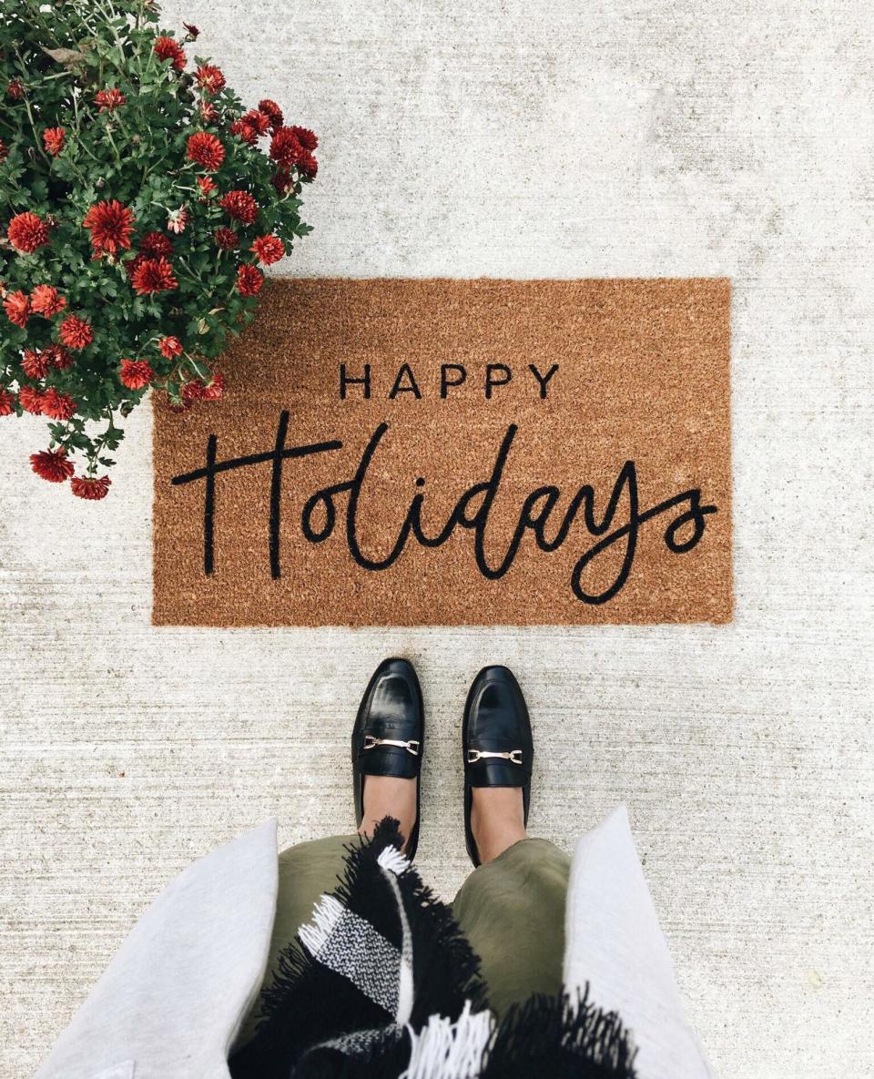 holiday doormat, etsy