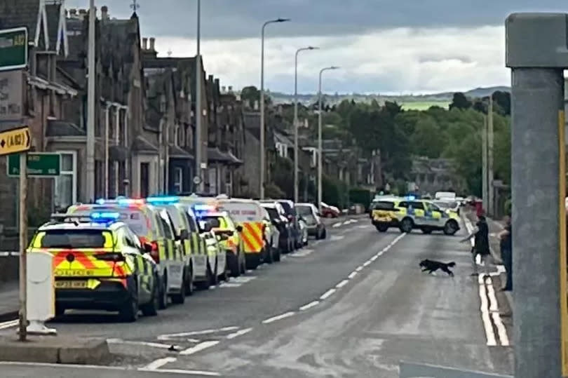 Cops locked down Kenneth Street in Inverness this morning.