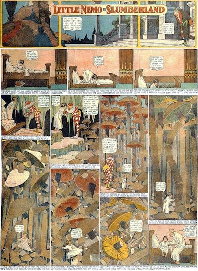 Cubierta de <em>Little Nemo in Slumberland</em>. <a href="https://www.comicstriplibrary.org/browse/results?title=2" rel="nofollow noopener" target="_blank" data-ylk="slk:Winsor McCay / Comic Strip Library;elm:context_link;itc:0;sec:content-canvas" class="link ">Winsor McCay / Comic Strip Library</a>