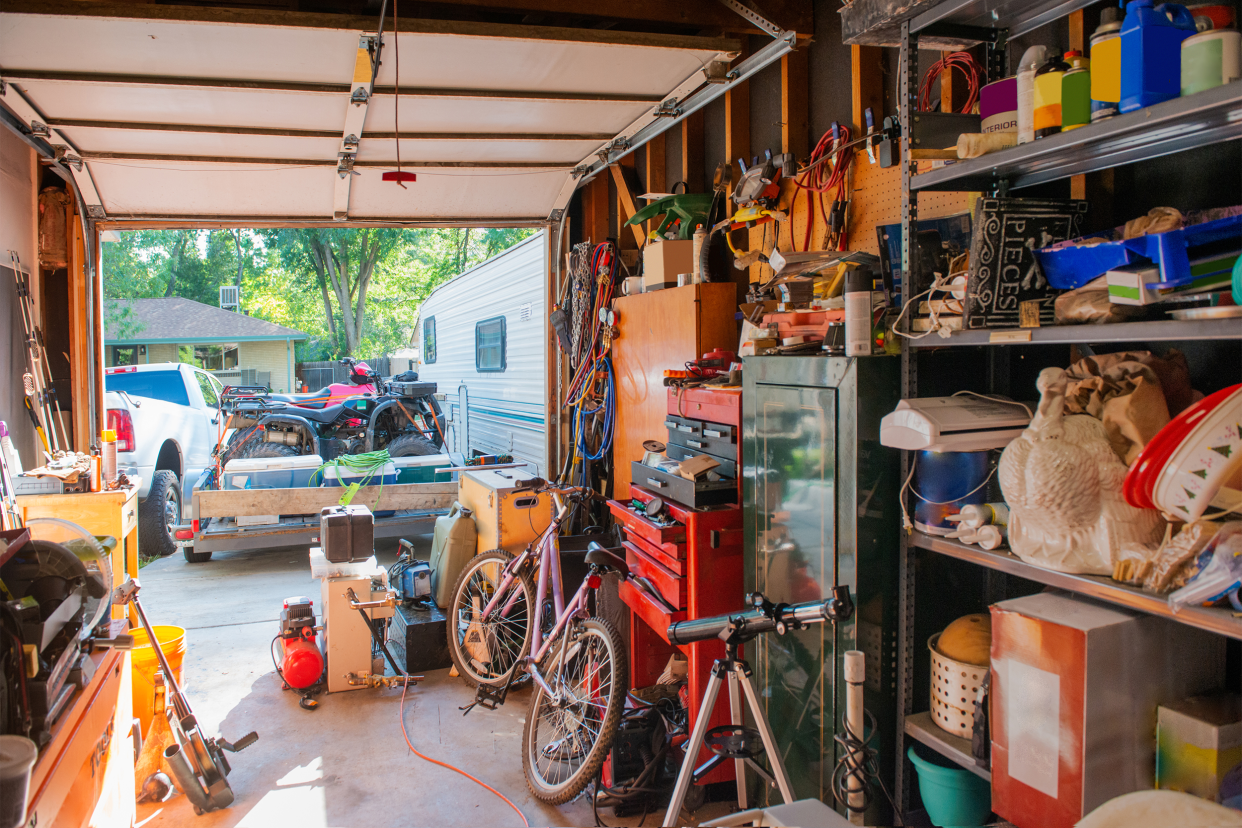 Cluttered garage