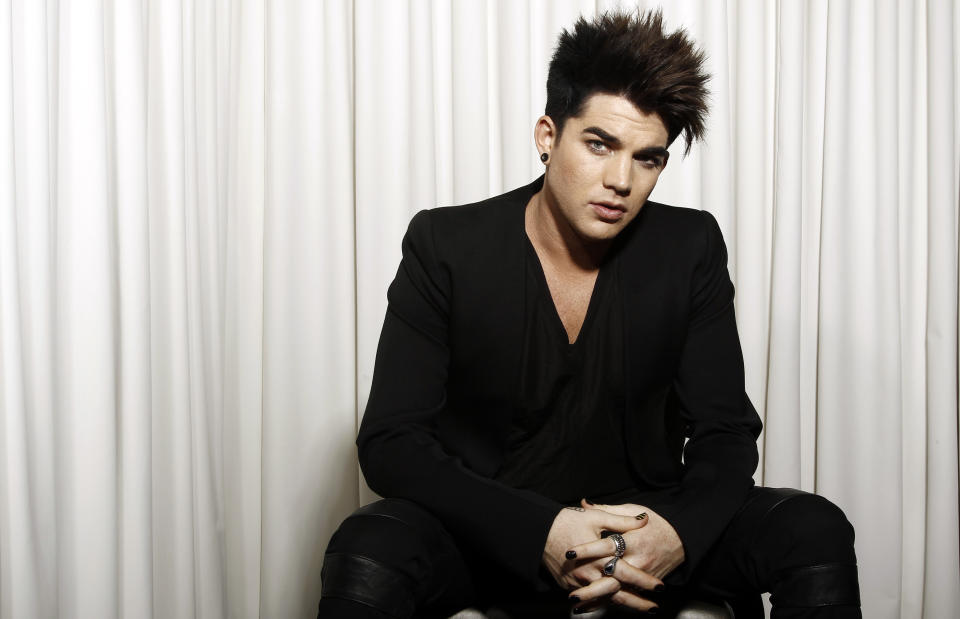 In this Jan. 23, 2012 photo, musician Adam Lambert poses for a portrait in Beverly Hills, Calif. Lambert's new album "Trespassing" will be released May 15. (AP Photo/Matt Sayles)