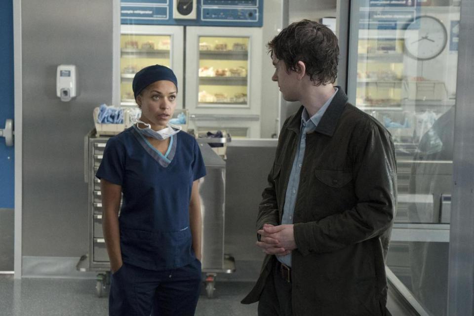 Hit show: Antonia Thomas and Freddie Highmore in the Good Doctor (Liane Hentscher/ABC via AP)