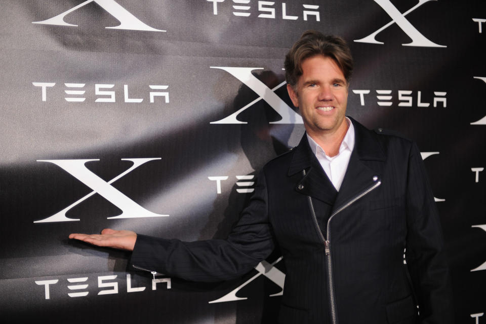 LOS ANGELES, CA - FEBRUARY 09: Tesla X designer Franz von Holzhausen arrives at Tesla Worldwide Debut of Model X on February 9, 2012 in Los Angeles, California. (Photo by Jordan Strauss/Getty Images for Tesla)