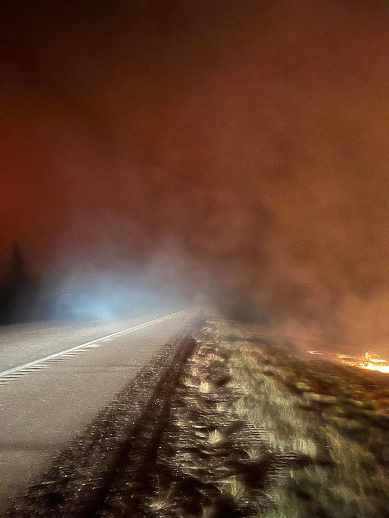 A critical evacuation order was issued by the Alberta Emergency Management Agency late Friday night for the community of Chateh, Alta. (Submitted by Christian Mer - image credit)