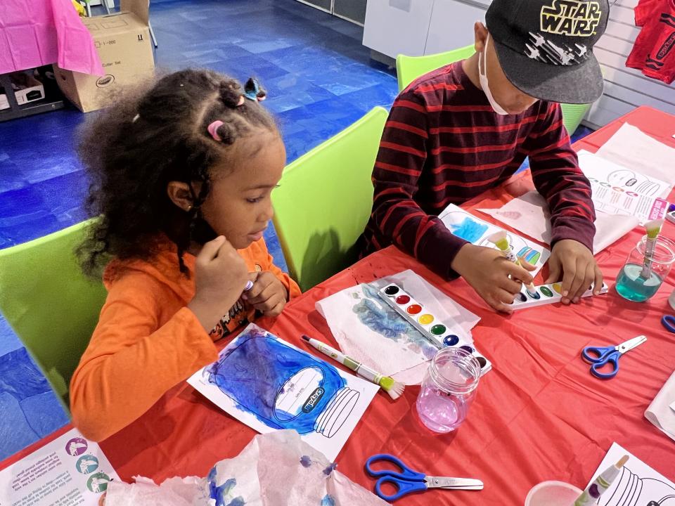 Children participated in art activities related to the book “Crayola: Ellie’s Crayon Adventure.” (Crayola Experience Orlando)