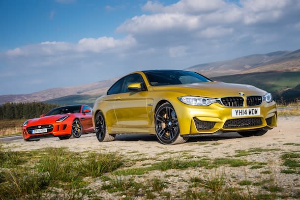BMW M4 and Jaguar F-Type R Coupe