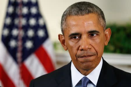 U.S. President Barack Obama delivering a statement in the Roosevelt Room at the White House in Washington October 15, 2015. REUTERS/Jonathan Ernst