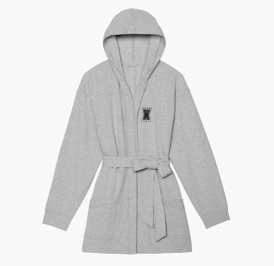 savage x fenty, fenty, rihanna, robe, grey