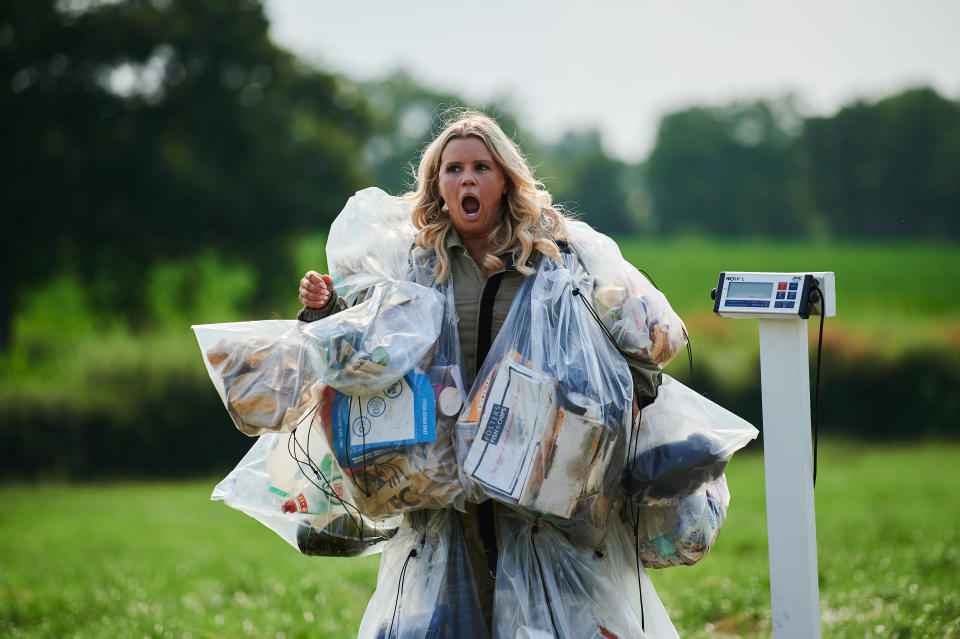 Kerry Katona went bin diving for new show &#39;Celebrity Trash Monsters&#39;. (Channel 4)