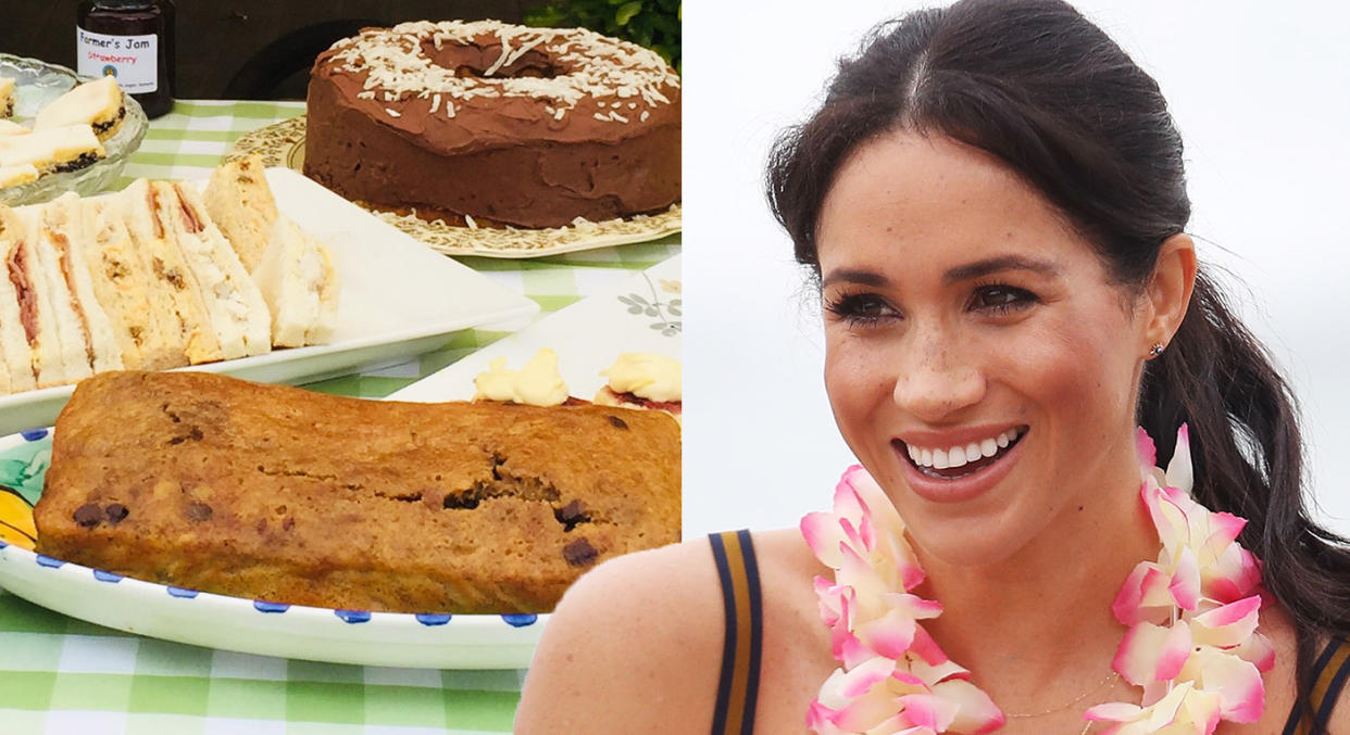 Meghan Markle baked banana bread last week for a royal engagement. [Photo: Getty/Twitter]