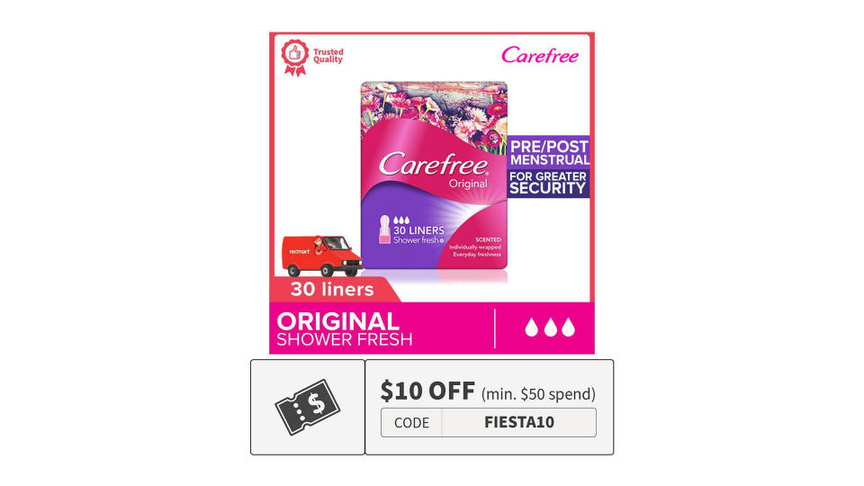 Carefree Original Scented Shower Fresh Panty Liner. (Photo: Lazada SG)