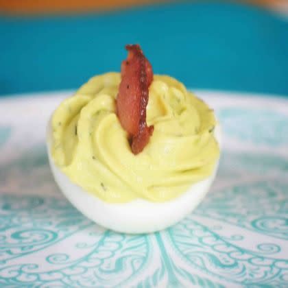 Avocado Bacon Ranch Deviled Eggs