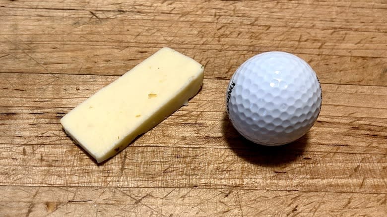 Cheese and golf ball