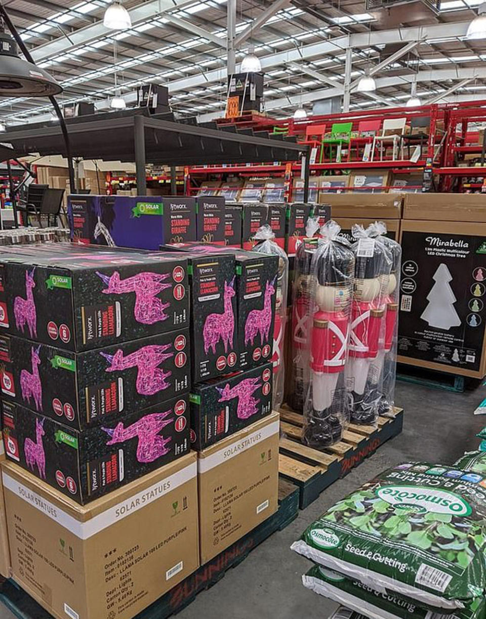 Bunnings' Christmas decorations are a hot topic this year. Photo: Facebook