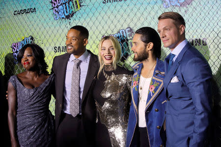 Cast members (L-R) Viola Davis, Will Smith, Margot Robbie, Jared Leto and Joel Kinnaman attend the world premiere of "Suicide Squad" in Manhattan, New York, U.S., August 1, 2016. REUTERS/Andrew Kelly