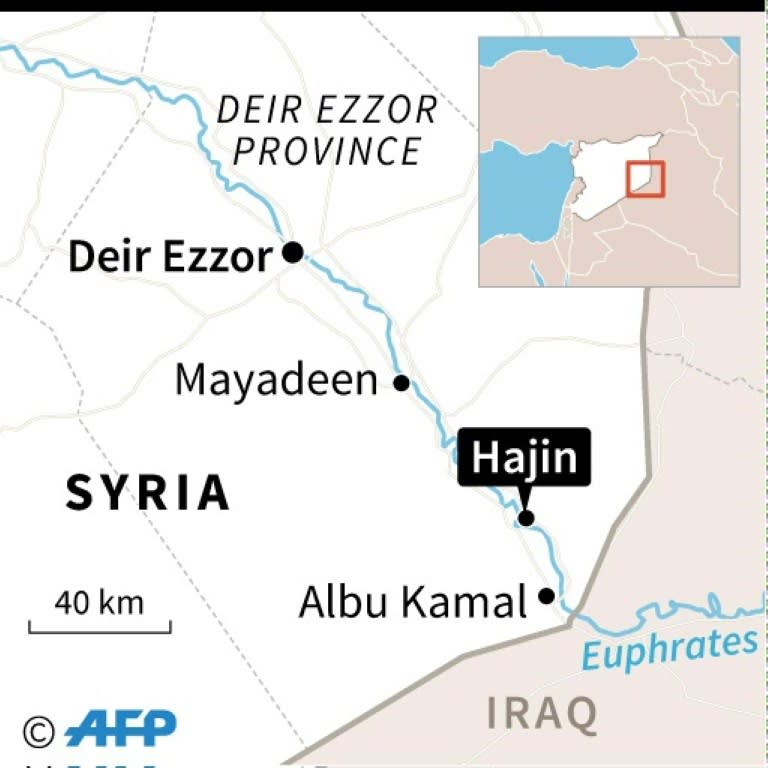 Map of Syria locating Hajin