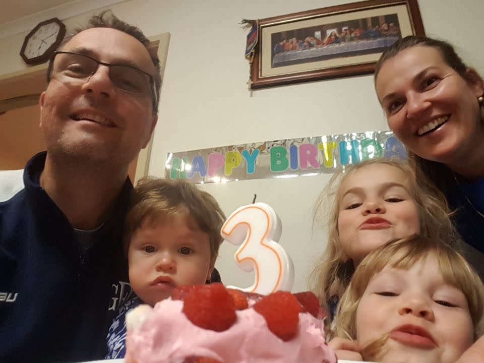 Melbourne couple Tomislav and Katie Perinovic with their three children.