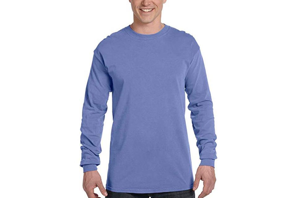 Comfort colors long sleeve t-shirt, flo blue