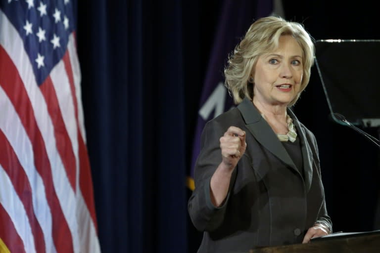 Democratic presidential candidate Hillary Clinton speaks at a conference in New York, July 24, 2015