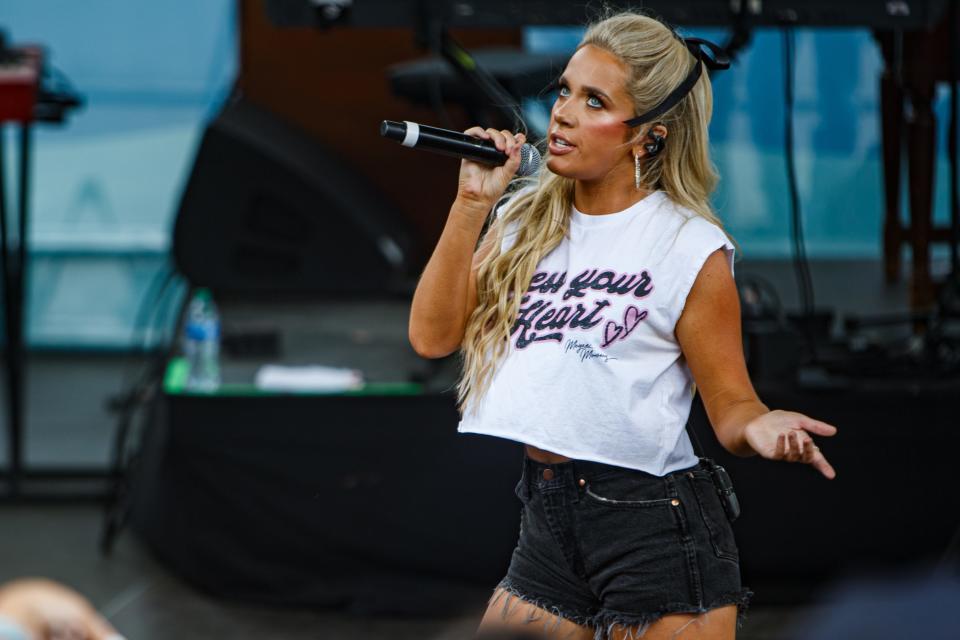 Megan Moroney performs at the Riverfront Stage during the 50th annual CMA Fest in Nashville, Tenn. on Sunday, June 11, 2023
