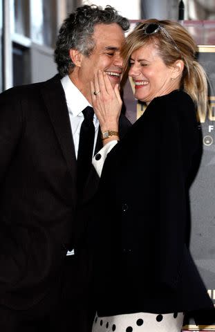 <p>Frazer Harrison/Getty</p> Mark Ruffalo and Sunrise Coigney