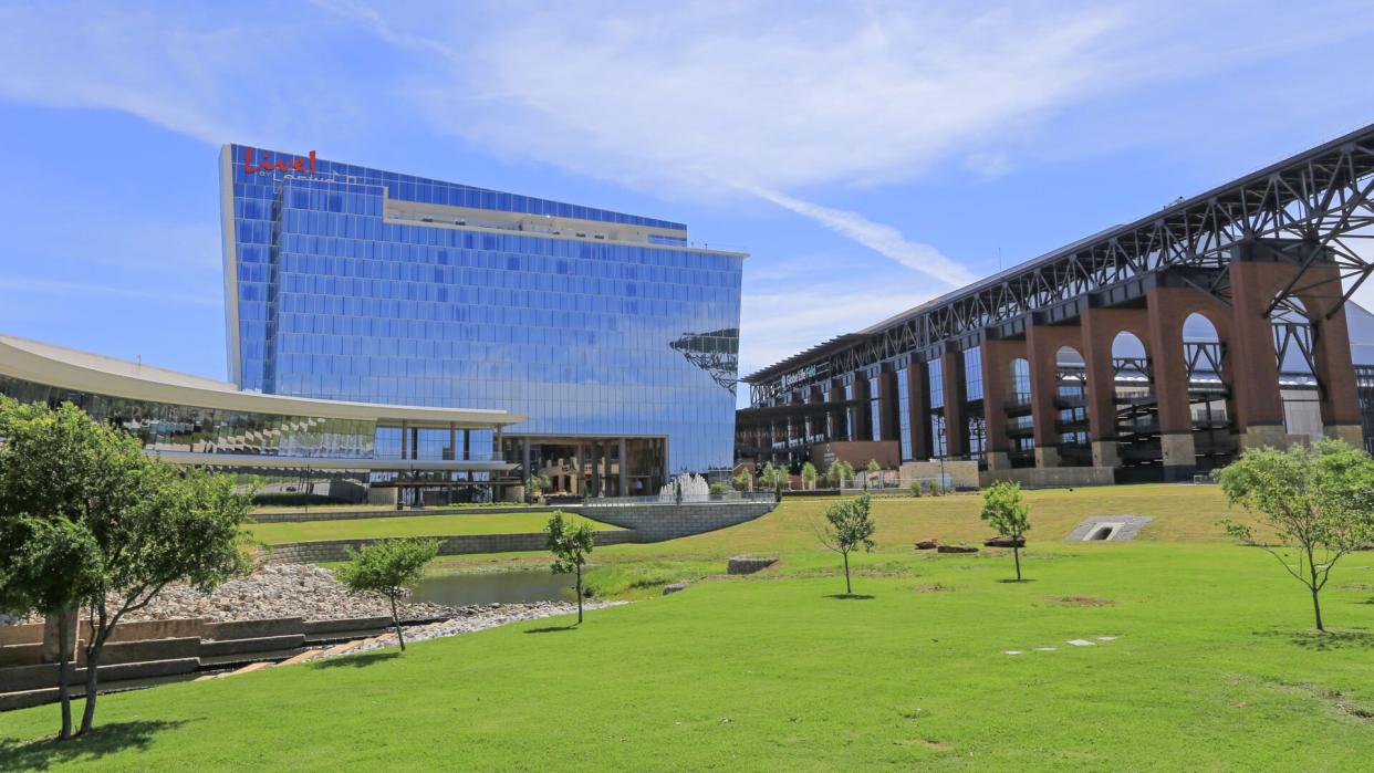 GLOBE LIFE PARK, ARLINGTON TEXAS USA, 5-1-2020: A 270-acre mixed-use complex that includes Texas Live!, a unique entertainment district with restaurants, retail and entertainment venues.