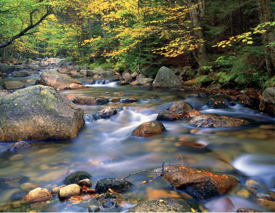 Mount Katahdin, Maine in Baxter State Park is the nothern terminus of the Appalachian Trail