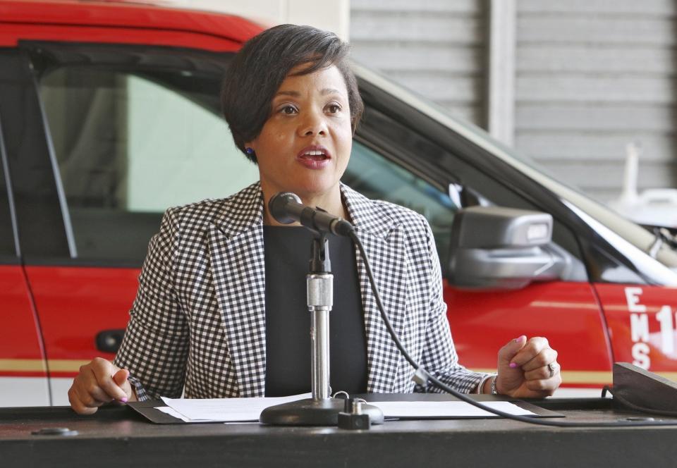 Dr. Mysheika Williams Roberts at a press conference in Columbus, Ohio on August 2, 2018.