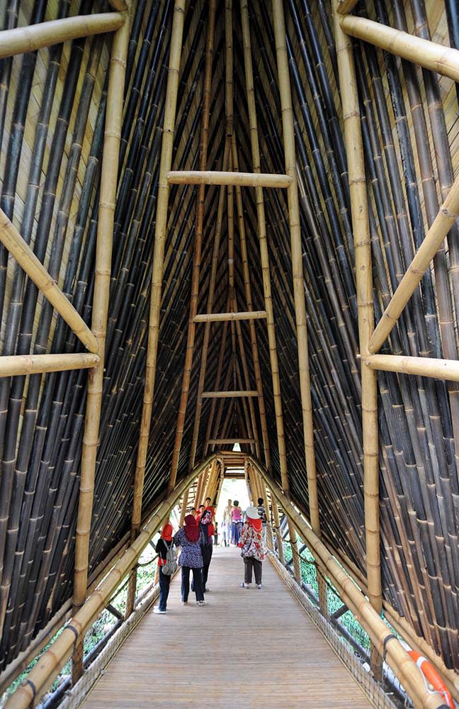 峇里島綠色學校的千禧橋（Photo by SONNY TUMBELAKA/AFP, Image Source : Getty Editorial）