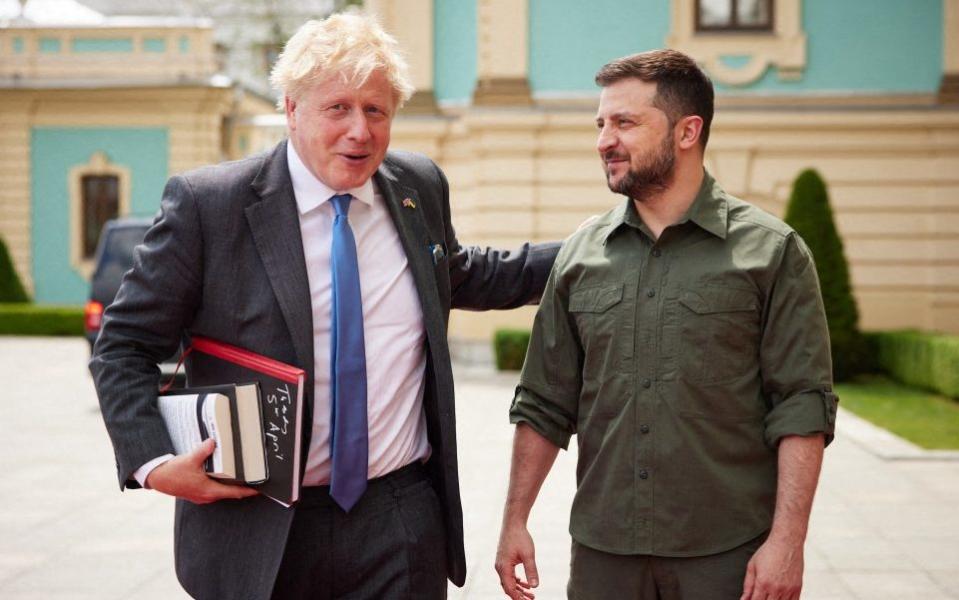 Boris Johnson visits Volodymyr Zelensky in Ukraine for a second time - AFP/Ukrainian Presidential Press-Service