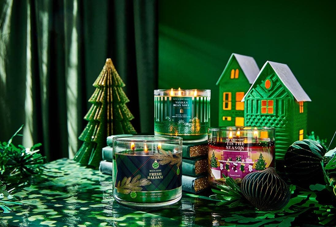 Three-wick candles dripping with fragrant essential oils are on sale this weekend for $9.95 at Bath & Body Works locations nationwide and online.