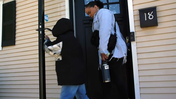 PHOTO: Sleepy Hollow Police Officer Wendy Yancey leaves her home with her son James. (ABC News)