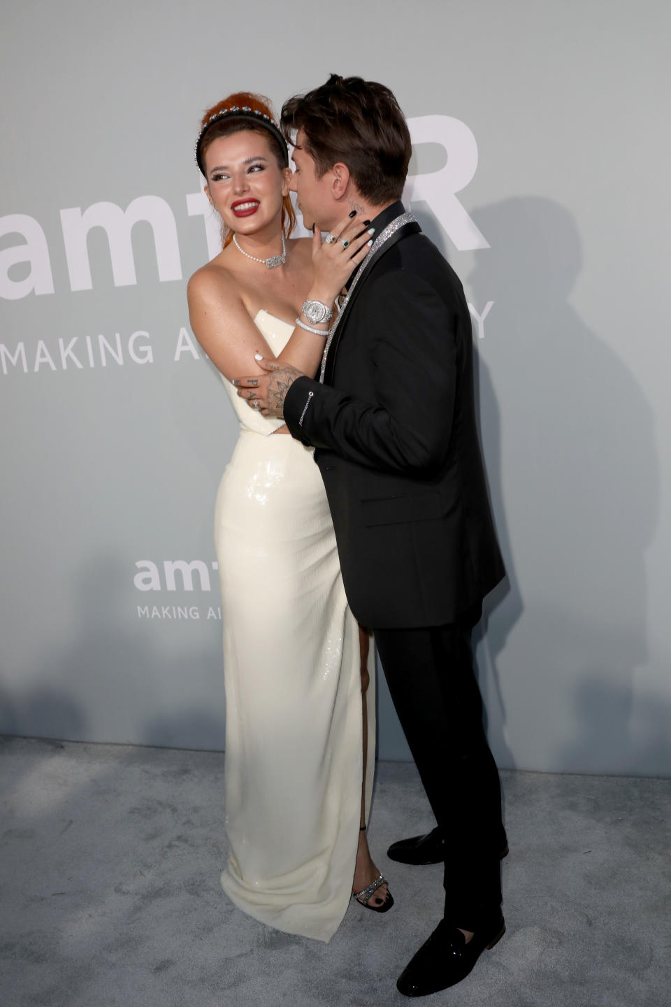 Bella Thorne and Benjamin Mascolo attend the 2021 amfAR Gala at Villa Eilenroc on July 16 in Cap d’Antibes, France. - Credit: KCS Presse / MEGA