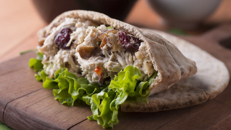 Chicken salad in a pita 