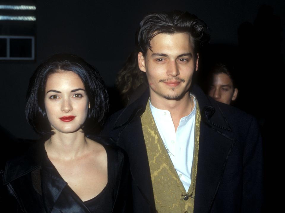 Winona Ryder and Johnny Depp in Los Angeles, California circa 1990