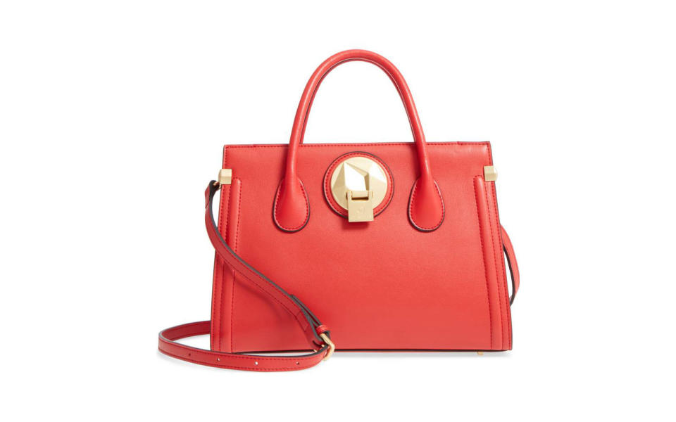 Octave Leather Satchel in Red