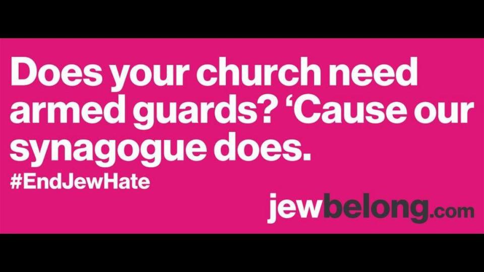 One of two JewBelong billboards that will appear in South Florida over the next six months.