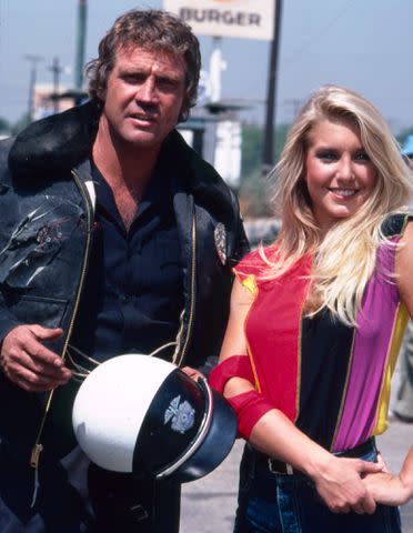 <p>ABC/Getty</p> 'The Fall Guy' stars Lee Majors and Heather Thomas