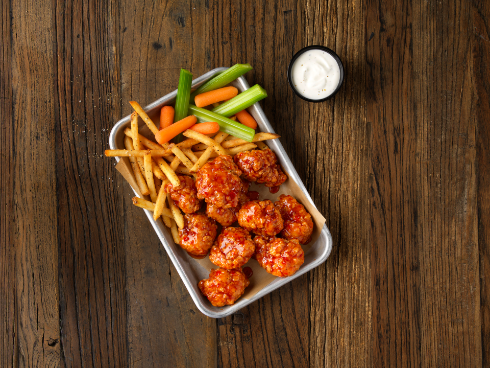 Buffalo Wild Wings' Boneless Wings and Fries.