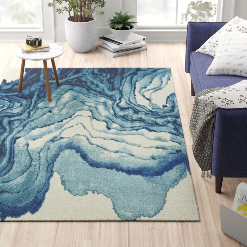 zipcode abstract stuart blue area rug